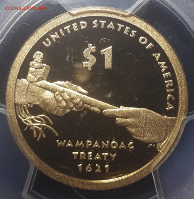 1 доллар 2011 Сакагавея . Трубка мира PCGS 69. ULTRA CAMEO - 20230521_202405