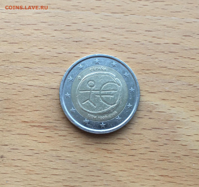 биметалл Испания 2 евро 2009 10 лет монетарной политики ЕС - IMG_7693.JPG