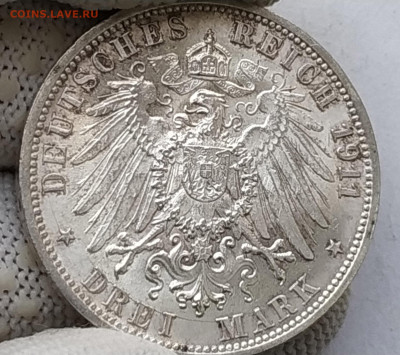 Вюртемберг 3 марки 1911 25 лет свадьбе до 1.06.2023 22.00 - вит3