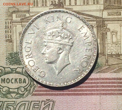 Британская Индия 1 рупия 1940 г. до 28.05. - 21