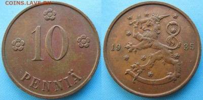 Финляндия 10 пенни 1935 до 03-06-23 в 22:00 - 16.72. -Финляндия 10 пенни 1935    166-к9-5102