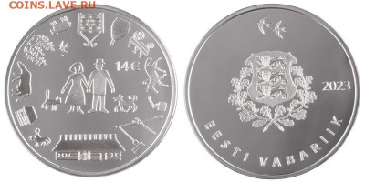 Кошки на монетах - Эстония-2023