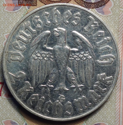 2 рейхсмарки 1933г G Лютер 7.06.2023г в 22-00 - 1933 G Лютер реверс.JPG
