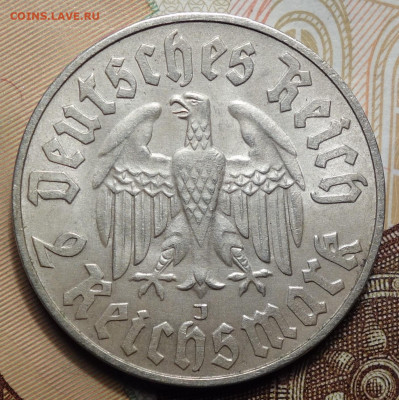 2 рейхсмарки 1933г J Лютер 7.06.2023г в 22-00 - 1933 J Лютер реверс.JPG