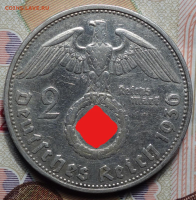 2 рейхсмарки 1936г G 07.06.2023г в 22-00 - 1936 G Св реверс1 (2)