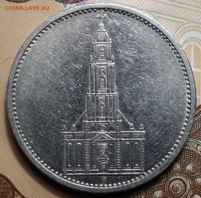 5 рейхсмарок 1935г A Кирха 07.06.2023г в 22-00 - 1935 А Кирха аверс.JPG