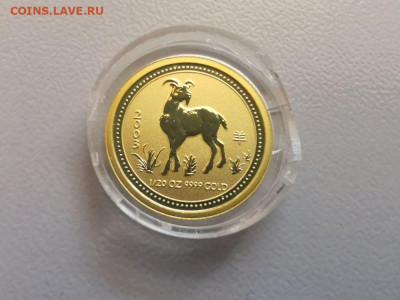 5дол 2003 Австралия, Год козы, Лунар1, золото, до 12.06 - ЯЯ ЗОЛОТО Лунар-1