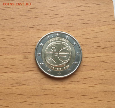 биметалл Кипр 2 евро 2009 10 10 лет монетарной политики ЕС - bimetall_kipr_2_evro_2009_10_10_let_monetarnoj_politiki_es_emu_i_vvedenija_evro_unc