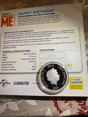 2 Доллара  НИУЭ 2020  Миньон С Днем Рождения до 13.06 - N2cnkuo6mZ4