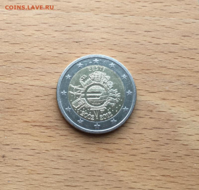 биметалл Эстония 2 евро 2012 10 лет евро наличными - bimetall_estonija_2_evro_2012_10_let_evro_nalichnymi