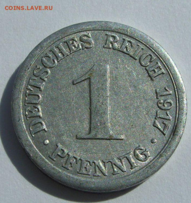 1 пфенниг 1917 G. С 1 рубля, шаг 1 рубль. - SDC13311