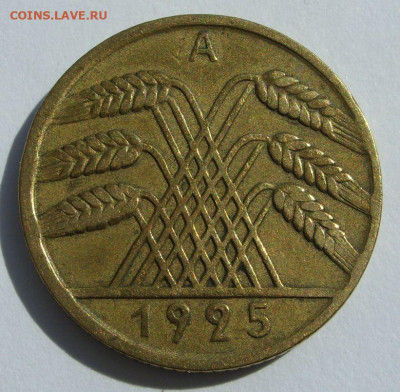 10 рейхспфеннигов 1925 A. С 1 рубля, шаг 1 рубль. - SDC13328