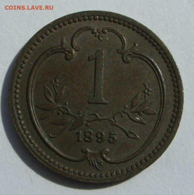 1 геллер Австро-Венгрия 1895. С 1 рубля, шаг 1 рубль. - SDC13359