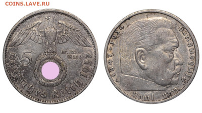 Германия. 5 марок 1937 г. A. Гинденбург. До 11.06.23. - Р1394.JPG