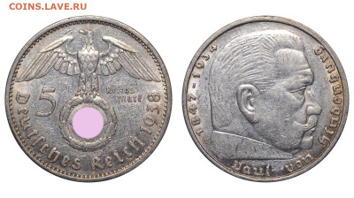 Германия. 5 марок 1938 г. A. Гинденбург. До 11.06.23. - Р1404.JPG
