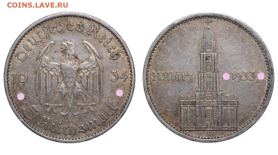 Германия. 5 марок 1934 г. A. Кирха надпись. До 11.06.23. - Р1349.JPG