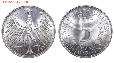 ФРГ. 5 марок 1970 г. До 11.06.23. - Р1308