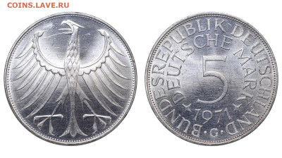 ФРГ. 5 марок 1971 г. До 11.06.23. - Р1309