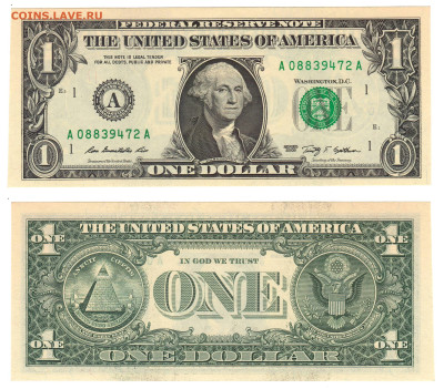 США 1 доллар 2009 UNC пресс. До 19.06 (ПН) - США 1 доллар 2009 UNC.JPG
