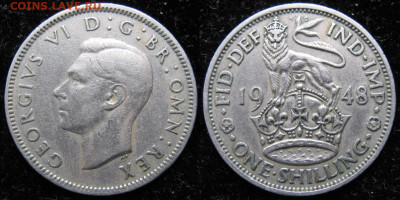 Великобритания шиллинг 1948 до 21-06-23 в 22:00 - 7 10 Великобритания шиллинг 1948    162-ас1-2985
