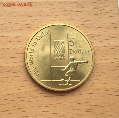 Крона Шайба Австралия 5$ долларов 2003 Регби Кубок Мира - krona_shajba_avstralija_5_dollarov_2003_regbi_kubok_mira_sport_unc