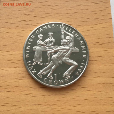 Шайба Гибралтар 1 крона 1993 Фигурное катание - shajba_gibraltar_1_krona_1993_olimpijskie_igry_lillekhammer_1994_figurnoe_katanie_olimpiada_sport