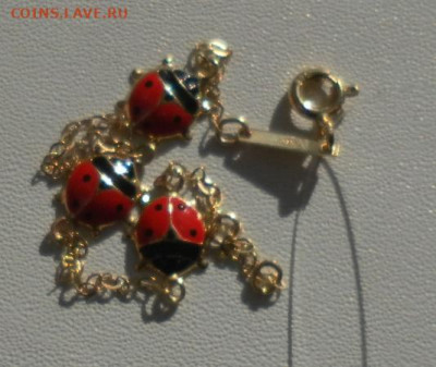 Браслет-цепочка.Эмаль,Золото.Божья коровка до 24.06.23 22ч.0 - SAM_0168.JPG