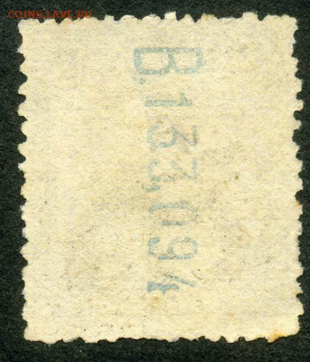 Испания 1917-21 гг. Альфонс XIII 20 с. фиолетовая - почта-марка_Испания-1920_АльфонсXIII-20с_сер-фиолет_синий-кн_чист-бк-бфн_оборот