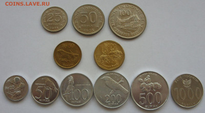Индонезия 11 монет из роллов. 1971-2010. - Индонезия 11 монет - 1