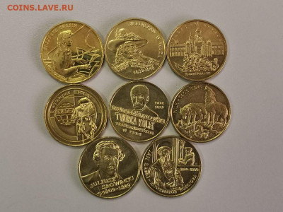 2 злотых Польша 1999 (полный к-кт 8шт). Оригинал, до 02.07 - 1999 8шт-1