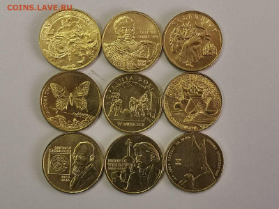 2 злотых Польша 2001 (полный к-кт 9шт). Оригинал, до 02.07 - 2001 9шт-1