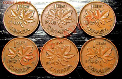 F26 1¢ Канада 6 шт. 1940, 41, 42, 43, 45, 46 - F26 Canada 1c 6 pcs_1
