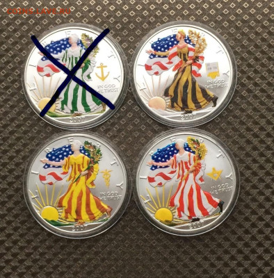 1$.2007г.Серебро 999.США.ШагающаяСвобода.3 шт до 02.06. - 100