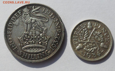 1 шиллинг 1932 и 3 пенса 1934 года Великобритания - SAM_8407.JPG