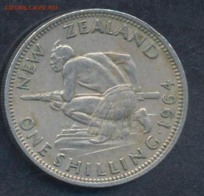 Новая Зеландия шиллинг 1964 г. 7.07.2023 г. 22 -00 МСК. - шиллинг 1964