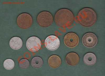 Праздничное предложение ! Лот монет  Японии 15 штук (25.12) - Лот22.12.2011