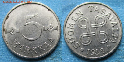 Финляндия 5 марок 1959 до 08-07-23 в 22:00 - Финляндия 5 марок 1959    12821