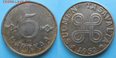 Финляндия 5 марок 1952 до 12-07-23 в 22:00 - Финляндия 5 марок 1952    5199