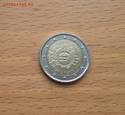 биметалл Италия 2 евро 2012 10 лет евро наличными - bimetall_italija_2_evro_2012_10_let_evro_nalichnymi