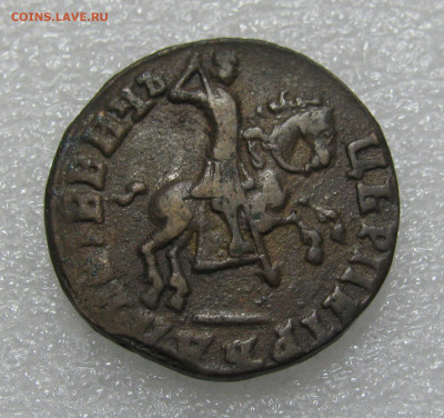 1 копейка 1713 года (без букв, особый всадник), Жираф. R2 - коп 1713 (1).JPG
