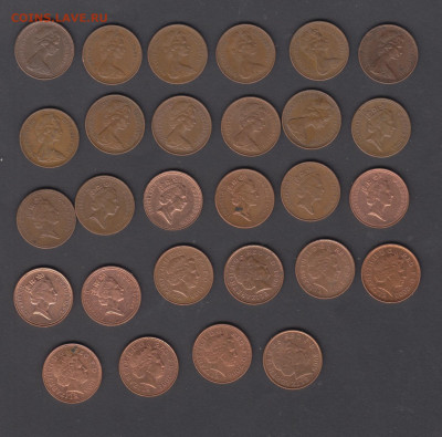 Великобритания 1 пенни 1971-2009 по фиксу - 25