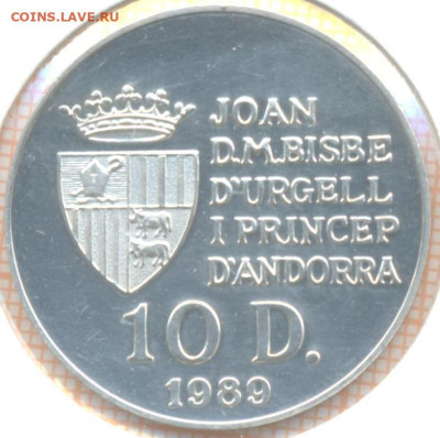 Андорра 10 динеров 1989 г., до 17.07.2023 г. в 22.00 по Моск - Андорра 10 динеров 1989 скан1