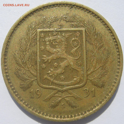 Финляндия 5 марок 1931 S герб Финляндии лев на сабле 14.7 - IMG_6355.JPG