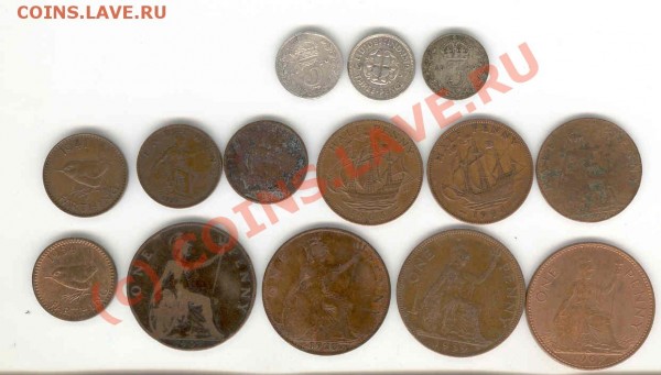 Великобритания разные мелкие монеты с 1860 года (+серебро) - британия-мелк