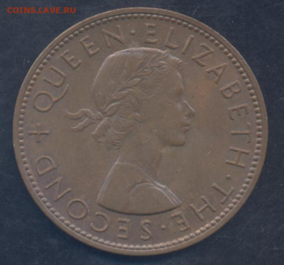 Новая Зеландия 1 пенни 1959 г.19.07.2023 г. 22 -00 МСК. - Пенни 1959 1