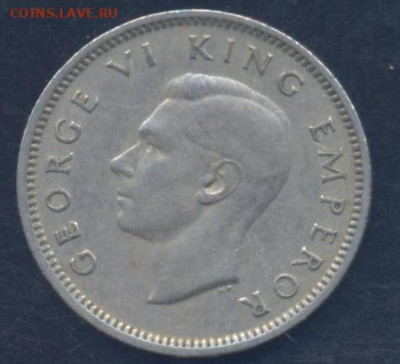 Новая Зеландия 6 пенсов 1947 г.19.07.2023 г. 22 -00 МСК. - 6 пенсов 1947 1