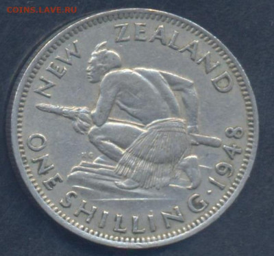 Новая Зеландия шиллинг 1948 г.19.07.2023 г. 22 -00 МСК. - шиллинг 1948