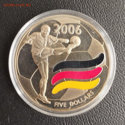 5 долларов 2003г. Либерия, ЧМ по футболу 2006 до 21.07 - IMG_20230718_074634