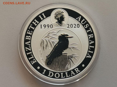 1дол 2020 Австралия. Кукабарра 1990-2020, Ag9999, до 25.07 - Я Кукабарра 2020-2