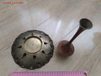 Кувшинчик и блюдо индийские бронзовые, набор - пара - кувшин